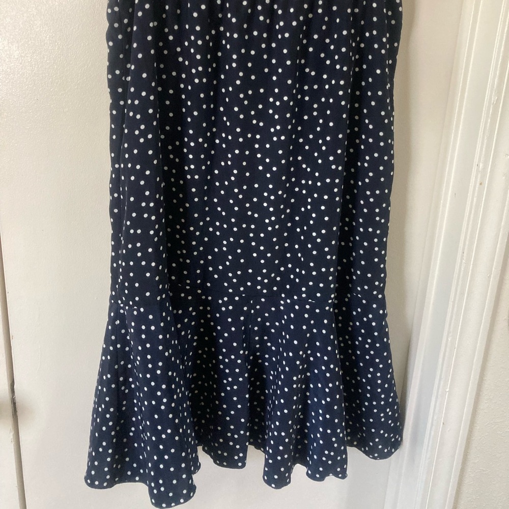 Floral Navy and White/Polka Dot Women's Reversible Skirt